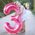 Fun Town Solid Pink 3 Number Foil Balloons 32
