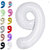 Fun Town Solid White 9th Number Foil Balloons 32