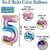 Fun Town Solid Multicolor 5 Number Foil Balloons 32