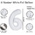 Fun Town Solid Silver 6 six Number Foil Balloons 32