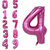 Fun Town Solid Pink 4 Number Foil Balloons 32