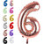Fun Town Solid Rose Gold 6 Number Foil Balloons 32