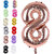 Fun Town Solid Rose Gold 8 Number Foil Balloons 32