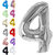 Fun Town Solid Silver 4 Number Foil Balloons 32