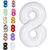 Fun Town Solid White 8 Number Foil Balloons 32