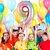 Fun Town Solid Multicolor 9 Number Foil Balloons 32