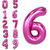 Fun Town Solid Pink 6 Number Foil Balloons 32