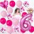Fun Town Solid Pink 6 Number Foil Balloons 32