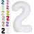 Fun Town Solid White 2nd Number Foil Balloons 32
