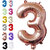 Fun Town Solid Rose Gold 3rd Number Foil Balloons 32