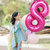 Fun Town Solid Pink 8 Number Foil Balloons 32