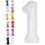 Fun Town Solid White 1 Number Foil Balloons 32