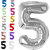 Fun Town Solid Silver 5 Number Foil Balloons 32