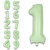 Party Bird Solid Green 1 Number Foil Balloons Helium 32