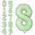 Party Bird Solid Green 8 Number Foil Balloons 32