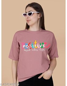 Wexam Style Women Pink Printed Round Neck Short Sleeve Top