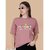 Wexam Style Women Pink Printed Round Neck Short Sleeve Top