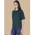 Wexam Style Women Green Printed Round Neck Short Sleeve Top