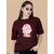 Wexam Style Women Maroon Printed Round Neck Short Sleeve Top