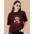 Wexam Style Women Maroon Printed Round Neck Short Sleeve Top