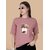 Wexam Style Women Pink Printed Round Neck Short Sleeve Top