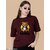 Wexam Style Women Maroon Printed Round Neck Short Sleeve Top