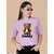 Wexam Style Women Lavender Printed Round Neck Short Sleeve Top