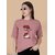 Wexam Style Women Pink Printed Round Neck Short Sleeve Top