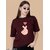 Wexam Style Women Maroon Printed Round Neck Short Sleeve Top