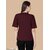 Wexam Style Women Maroon Printed Round Neck Short Sleeve Top