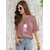 Wexam Style Women Pink Printed Round Neck Short Sleeve Top