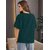 Wexam Style Women Green Printed Round Neck Short Sleeve Top