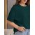 Wexam Style Women Green Printed Round Neck Short Sleeve Top
