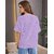 Wexam Style Women Lavender Printed Round Neck Short Sleeve Top