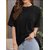 Wexam Style Women Black Printed Round Neck Short Sleeve Top