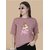 Wexam Style Women Pink Printed Round Neck Short Sleeve Top  Casual Comfortable Cotton Tee