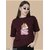 Wexam Style Women Maroon Printed Round Neck Short Sleeve Top