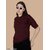 Wexam Style Women Maroon Printed Round Neck Short Sleeve Top