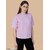 Wexam Style Women Lavender Printed Round Neck Short Sleeve Top