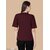 Wexam Style Women Maroon Printed Round Neck Short Sleeve Top