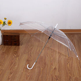 Transparent Umbrella/Chhata/Chhatri for Men,Women & Kids,Auto Open/Close Button Umbrella(Transparent)