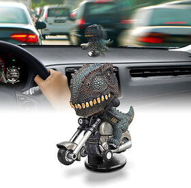 Funny Car Dashboard Decor Drifting Dinosaur Car Accessory Gift Decorative Showpiece  -  6.2 cm(Resin, Green)