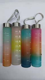 Motivational Water Bottle , Unbreakable Leakproof BPA free Sipper Bottle for Office, Sports, Gym - 280 ml - Pack of 4