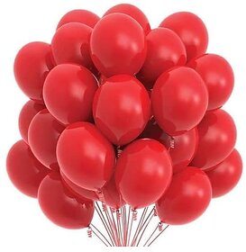 Printzkala Red Metallic Balloons| Party Decoration Balloons for Birthday Anniversary and Events - Pack of 50