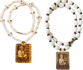 Abhimantrit-Bageshwardham Mala Hanuman Ji Tulsi Mala Beads Wood Necklace