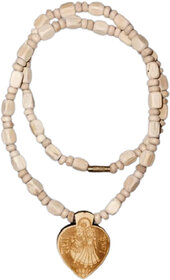 Radhe Krishna Tulsi Mala Beads Wood Necklace