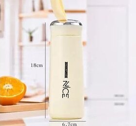 Vacuum Flask Glass Nice Water Bottle 400ml Flask Pack of 1, Multicolor, Plastic