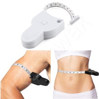 Rushwak Retractable Body Measuring Tape with Lock | 150 cm/60 Inch Dual-Sided Measurement