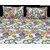 Double Bed Printed Poly Cotton Bedsheet with 2 Pillow Covers (MultiFlower)