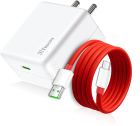 TP TROOPS Universal Fast Charger with SuperDart, SuperVOOC, WARP Support, 65W Wall Adapter, Red Cable TP-699
